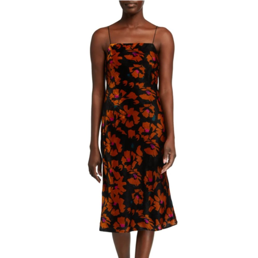 Milly Gabbi Winter Floral Velvet Dress NWT